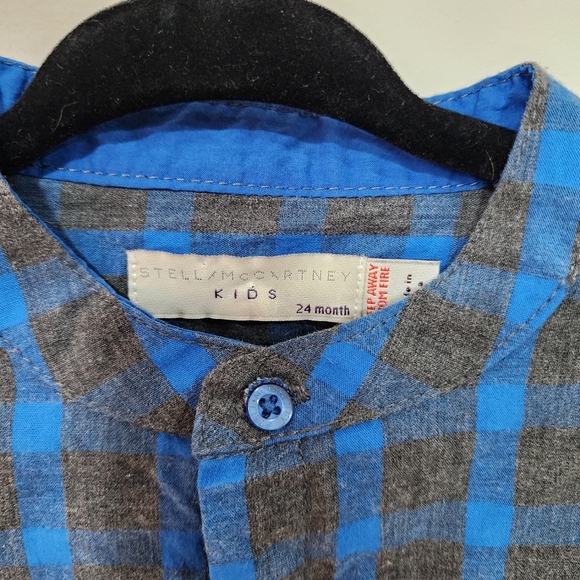 Stella McCartney Blue and Gray Kids Button Down Shirt - Picture 3 of 4